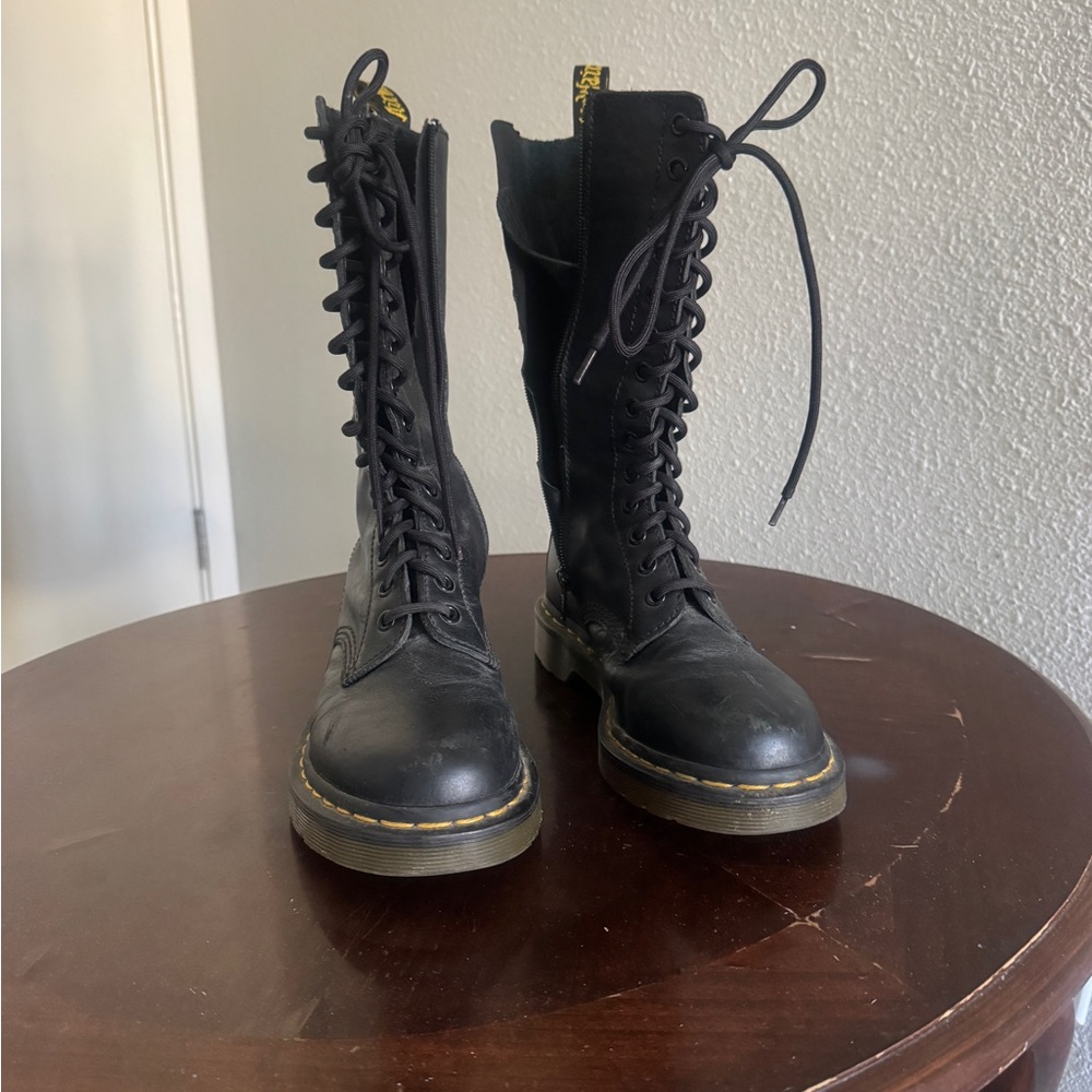 Dr. Martens Black Lace Up Boots with Iconic Design